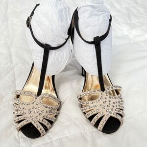 Madden Girl Black/Beige with Rhinestones